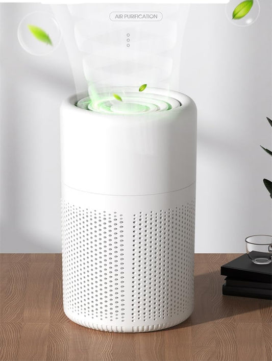 Nanotechnology Home Bedroom, Car, and Living Room Ultra Silent Air Purifier with USB Operation and HEPA Suitable for Office and Pet Rooms Mini Air Purifier