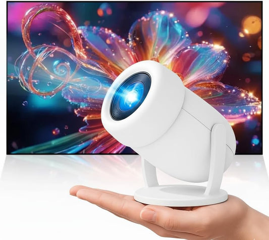New Mini Projector 4k, Built-in Apps, 4K HD Quality Support,5G WiFi & BT 5.2 Connectivity,Auto Keystone and 180°Adjustable, Portable Mini Projector Compatible with HDMI/USB/TV Stick