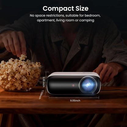 1080P Bluetooth Projector, Full HD Portable Outdoor Movie Projector with Built-in Speaker, Compatible with Smartphone, HDMI, USB, AV, Fire Stick, PS5 for Home, Bedroom, Outdoor Use