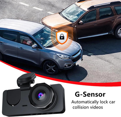 Dash Camera for Front and Inside Car Security - Dual Dash Cam 1080P Car Video Recorder with Audio, 2'' IPS Screen, Night Vision, G-Sensor, WDR